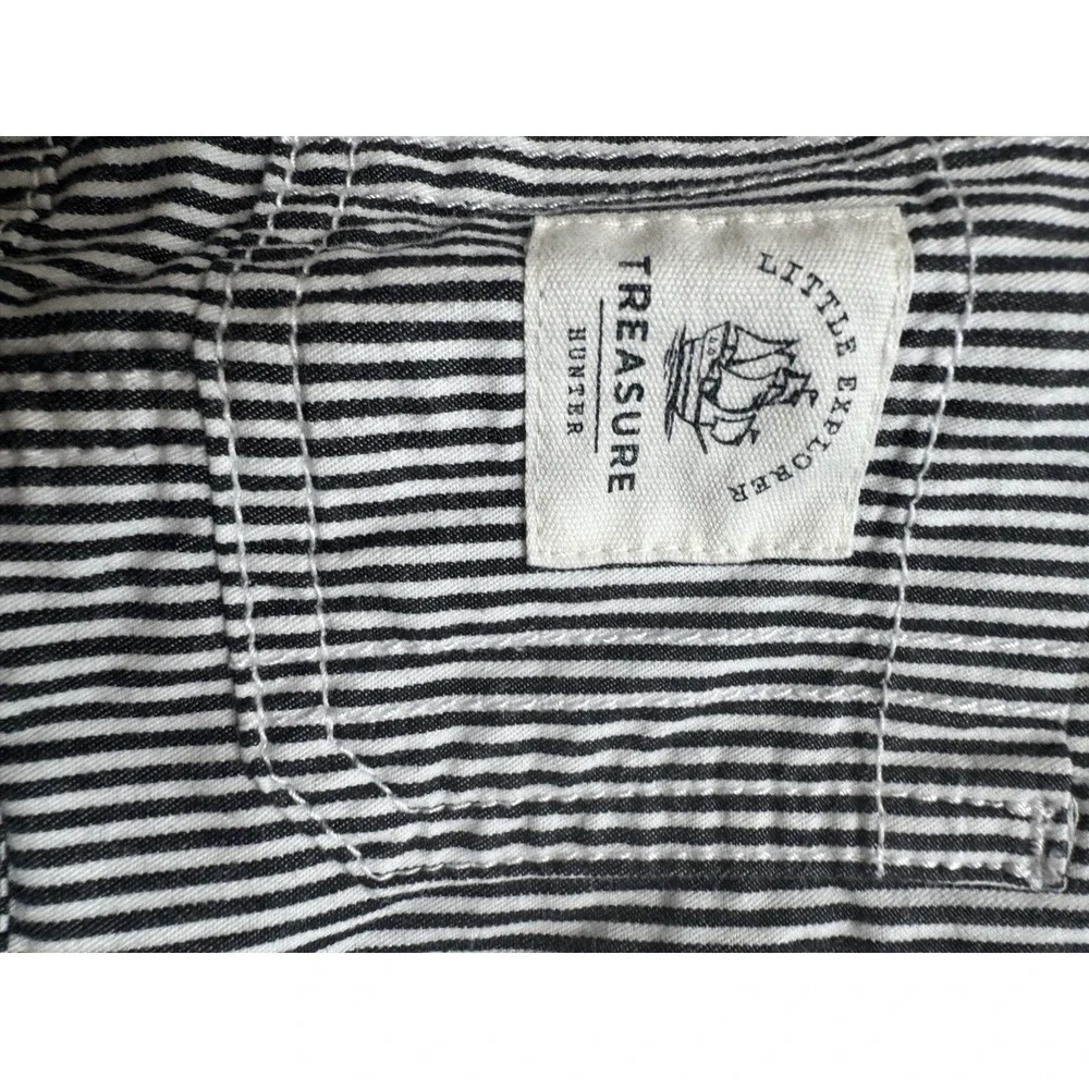 Carters Baby 12 Months Carpenter Conductor Blue Striped Vestbak Overalls